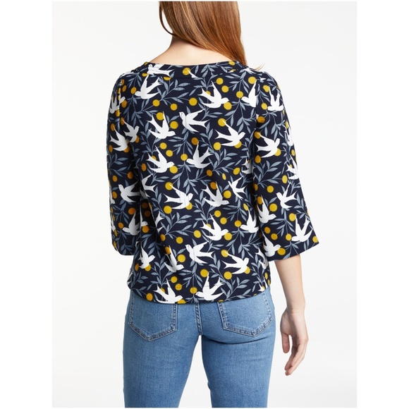 BODEN Swallow Vine Bird Print Alda Top Blouse [E6] - Picture 3 of 8